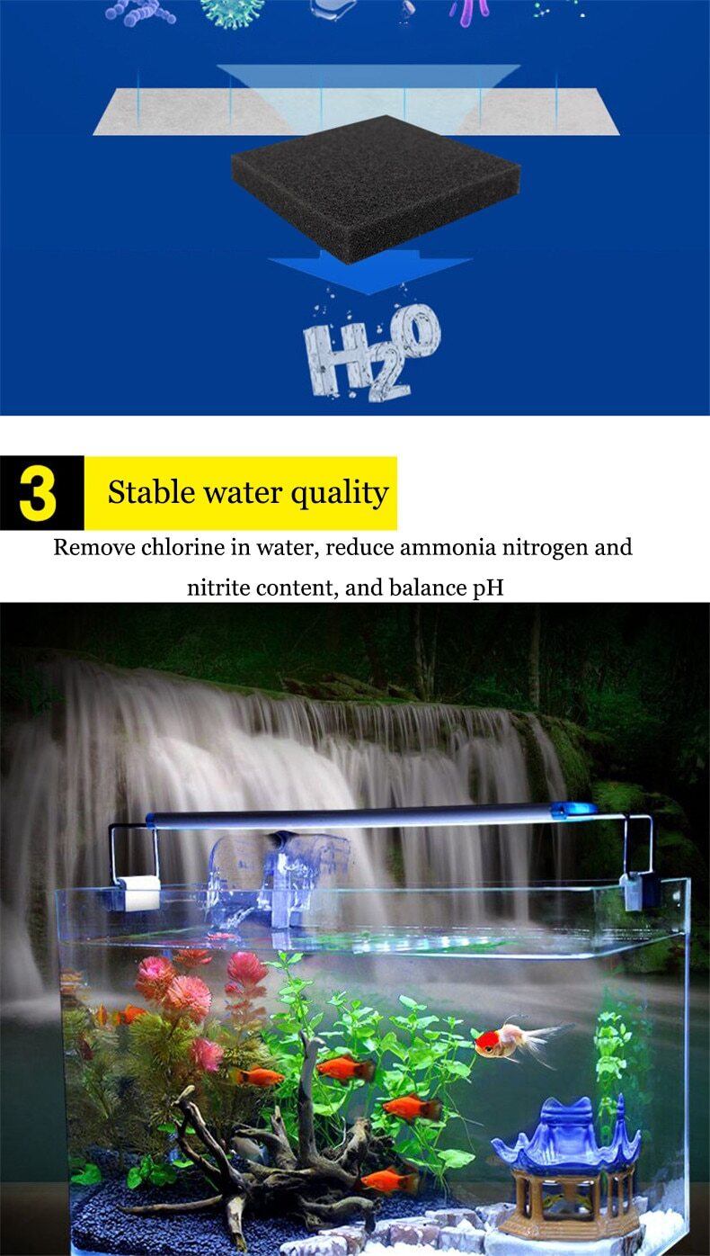 Bio Sponge Filter Media Pad Cut-to-fit Foam up to 23.6" for Aquarium Fish Tank