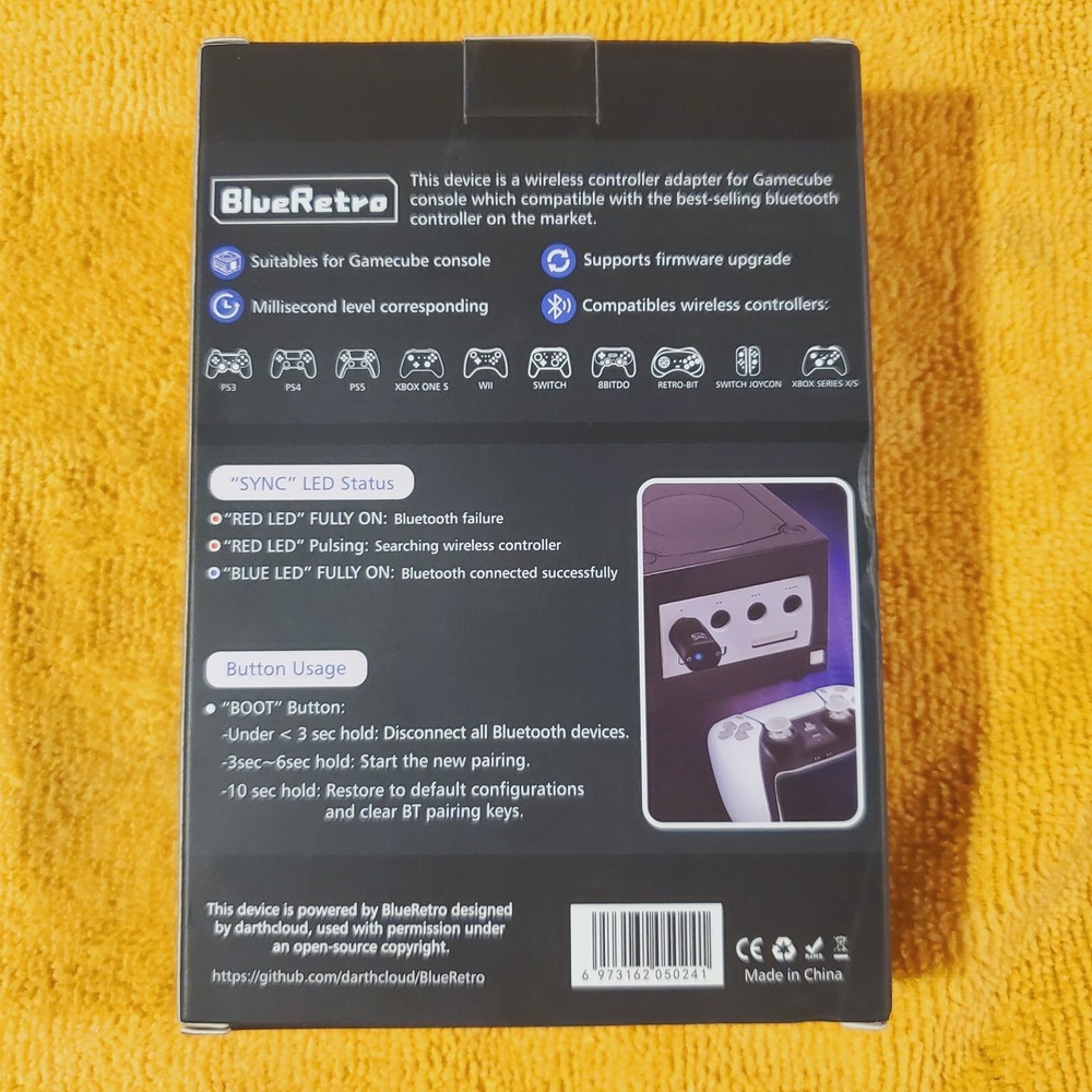 BlueRetro Wireles Controller Bluetooth Adapter for Game Cube & GC Compatable Wii