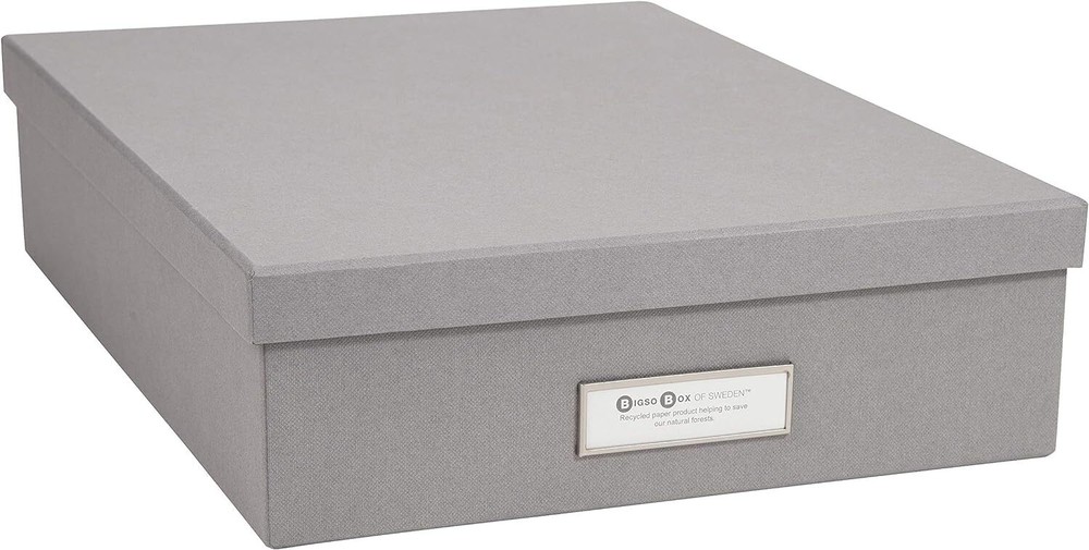 Bigso Oskar Fiberboard Label Frame Document Letter Box | White