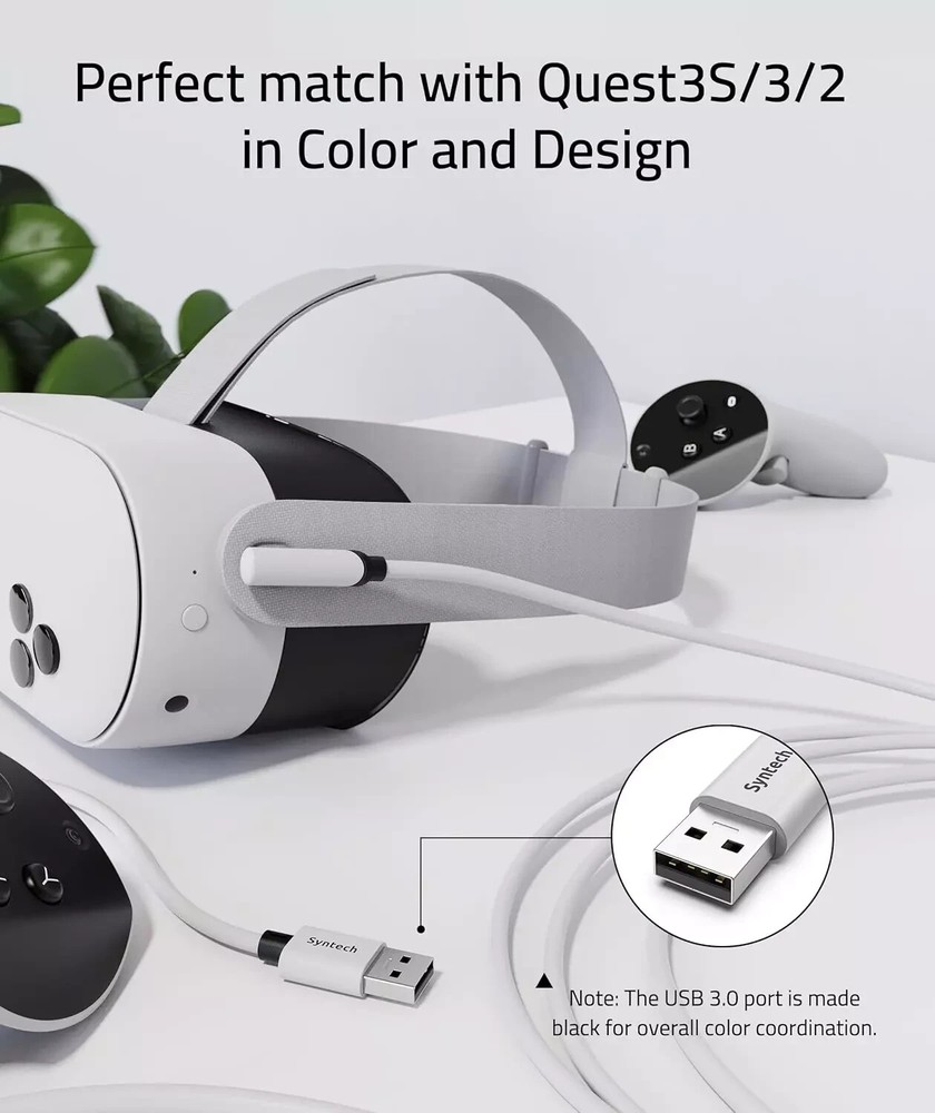Syntech Link Cable 16 FT Compatible with Oculus/Quest 3/Meta Quest 3S, Quest2/Pr