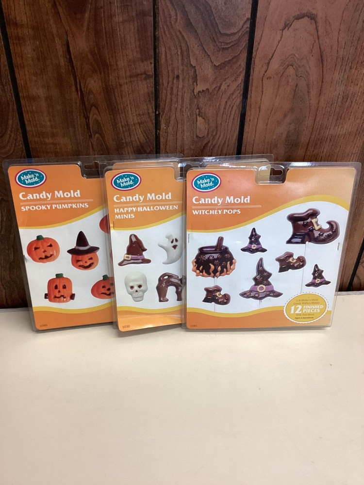 Make n Mold Halloween Candy Molds Set Pumpkins Witch Skull Cat Ghost Bat Pops