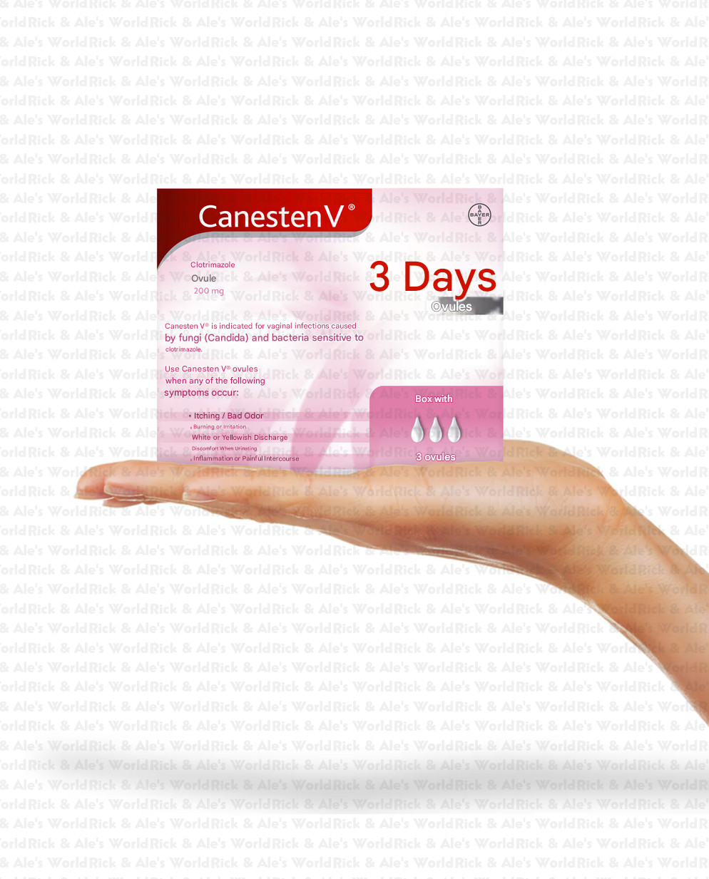 Canesten V 3 Ovulos Ovules Vaginal Infection Antifungal Treatment FREE SHIPPING!