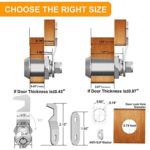 Tool Box Locks with Keys, Tubular Cam Lock, Toolbox Lock Replacement for