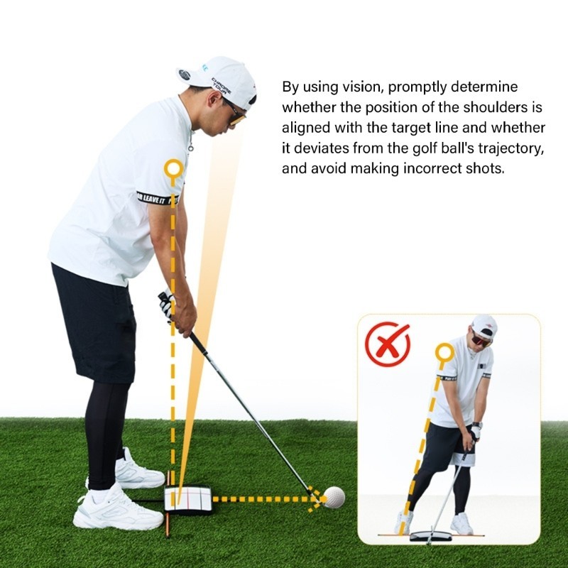 Golf Swing Standing Alignment Mirror Adjustable Training Tool For Beginner