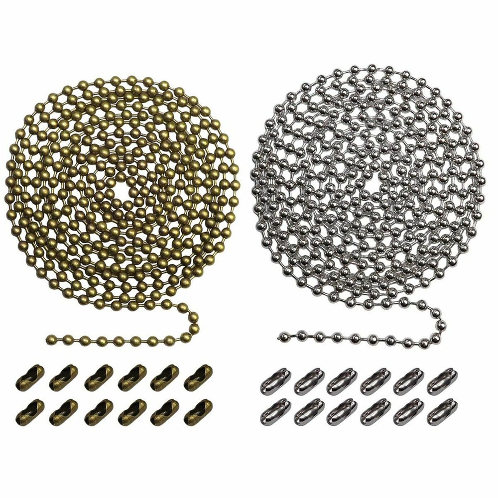 10Ft Ceiling Fan Pull Chain Beaded Extension Set Keychain Light Connectors Decor