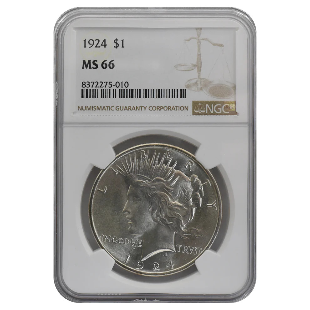 1924 Peace Dollar MS66 NGC