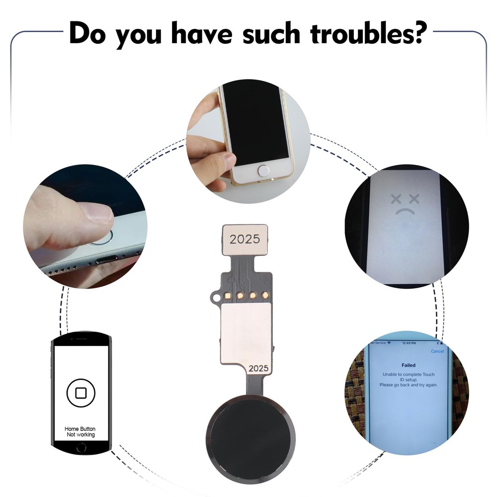 Home Button Connector Flex Cable Replacement for iPhone SE 2022 / 2020/8/...