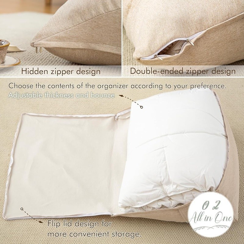 Comforter Storage Bag Polyester Organizer Dual Zipper Side Pockets Foldable New