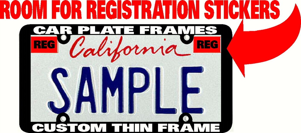 THIN FRAME ROOM FOR STICKER CUSTOM PERSONALIZED License Plate Frame COLOR CHOICE