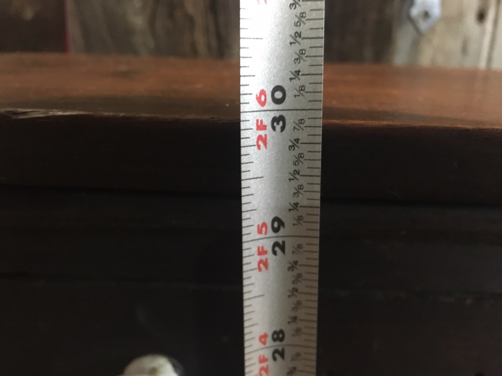 Antique 6 Drawer Wood Cabinet Porcelain Knobs 30x21-1/2x6-1/2