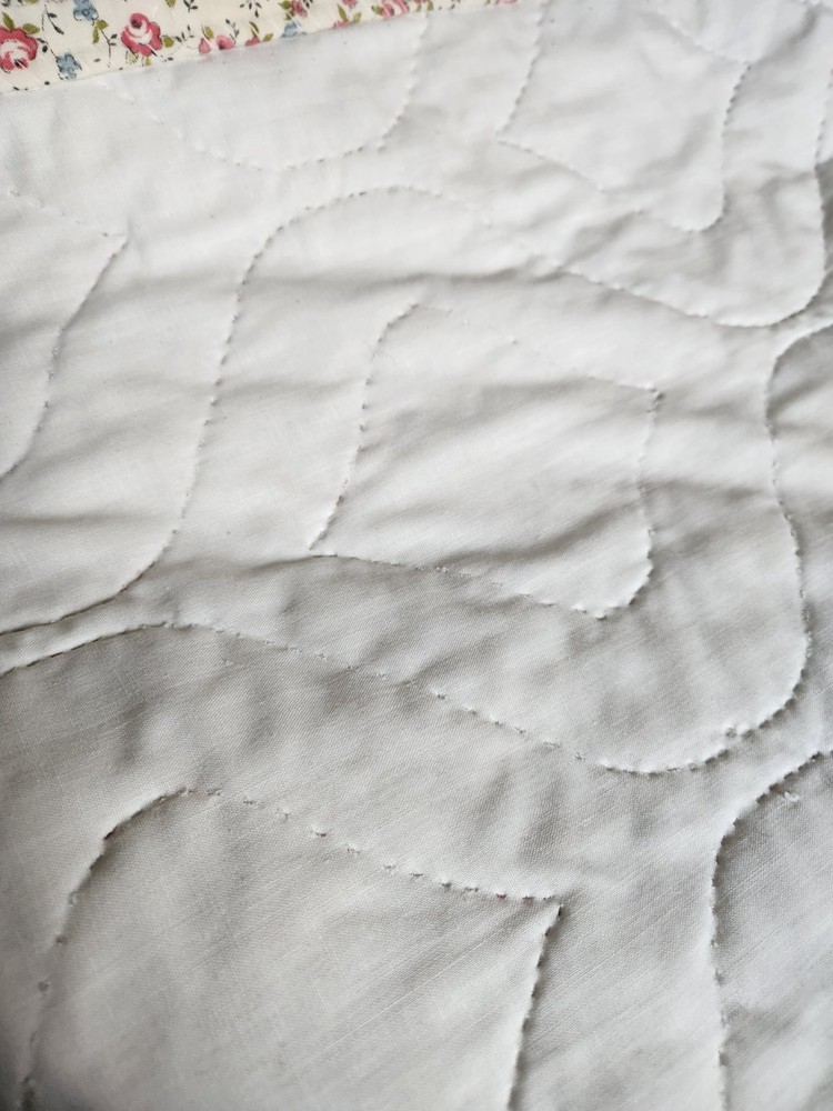 Vtg Springmaid Bedspread Quilted Comforter Rounded Single Double Fabric Material