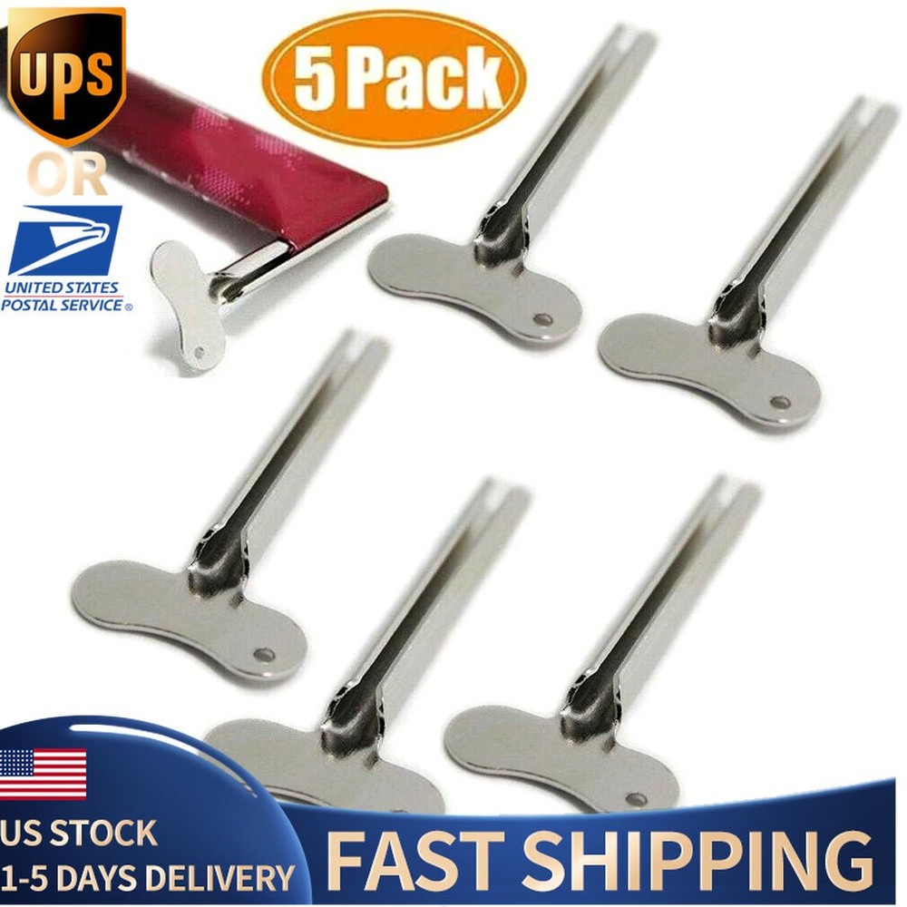 5x Stainless Steel Tube Toothpaste Squeezer Key Wringer Easy Squeeze Tools a