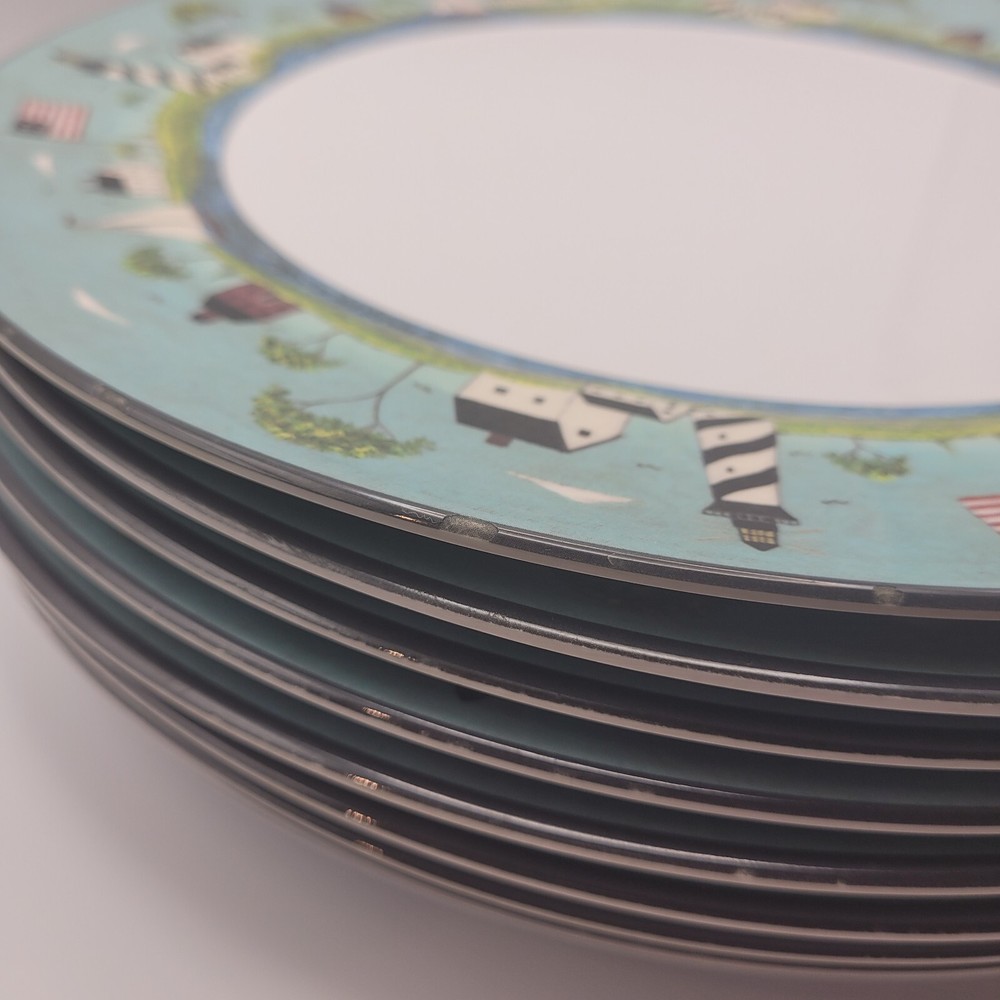 Warren Kimble Sakura Coastal Breeze Melamine 32 Pc Dinnerware Set 8 Settings