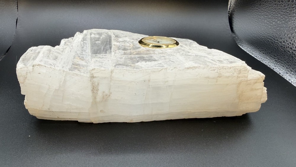 Beautiful Selenite Mineral Clock