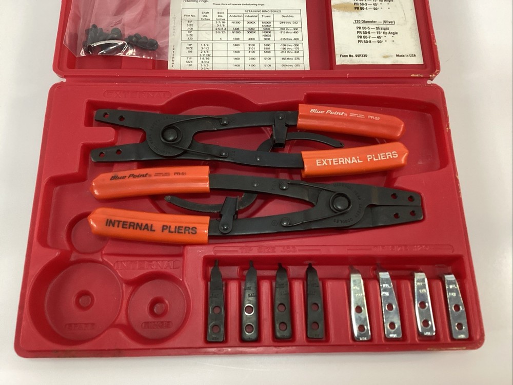 Blue Point PR-50A Heavy Duty Replaceable Tip Pliers Set - Complete (21426)