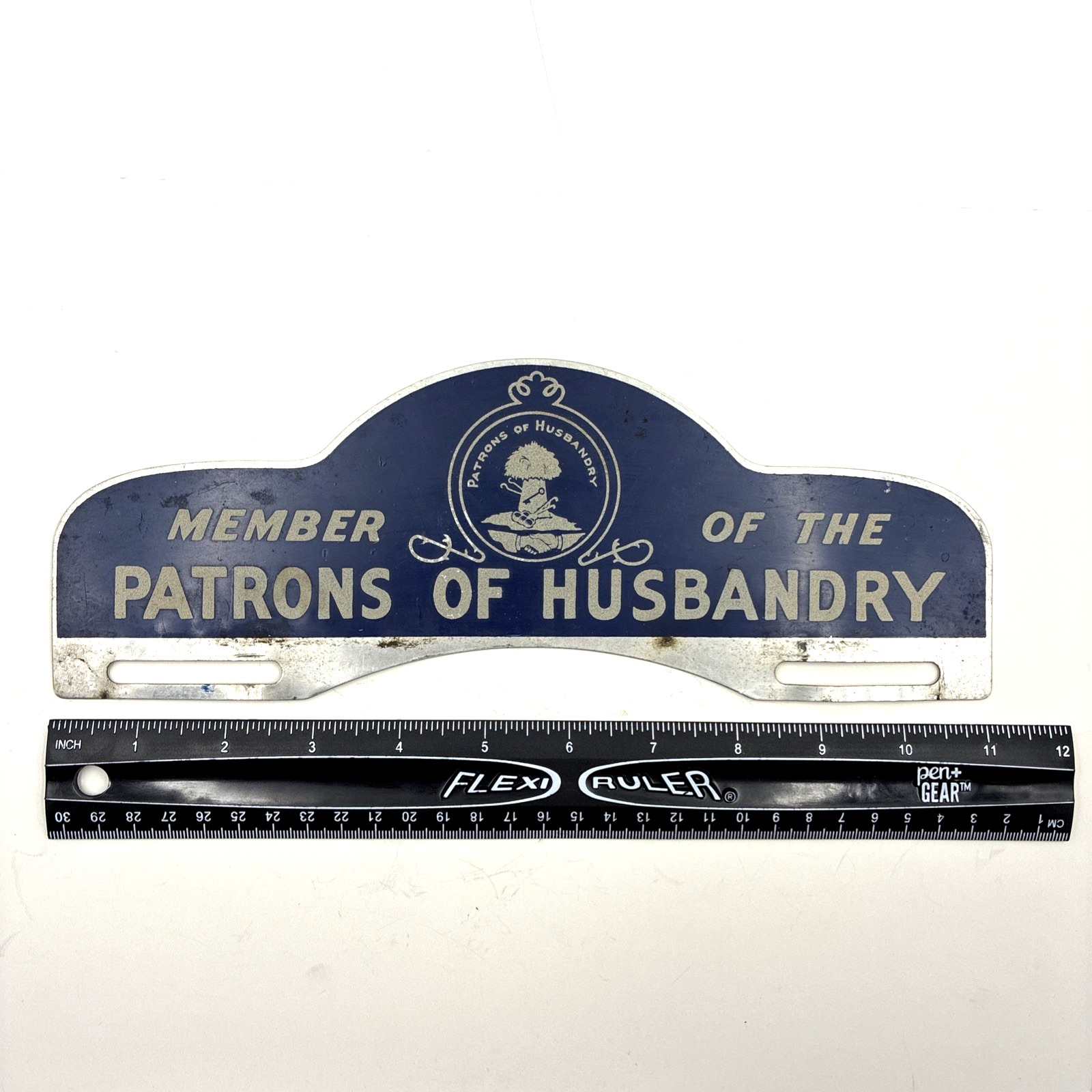 Vintage Grange Patrons of Husbandry Member 4"x11" Metal Sign Authentic a339