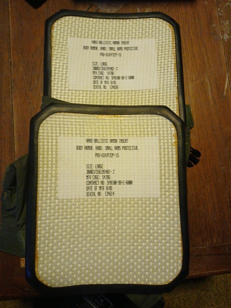 NEW SAPI Level III Bullet Proof Ceramic Plate PRU-61A Front And Back Size Large