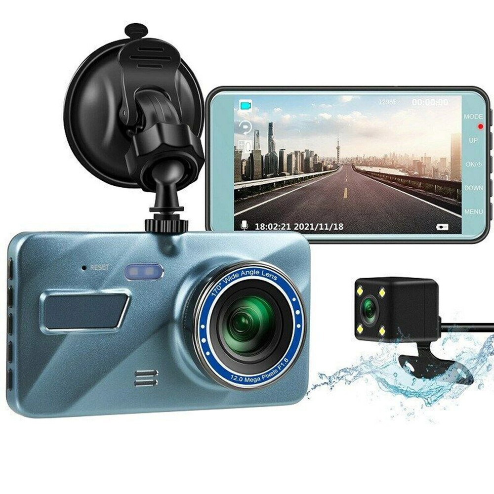 720P Dual Dash Cam Vehicle Recorder W/ Looping Function&Motion Detection Feature