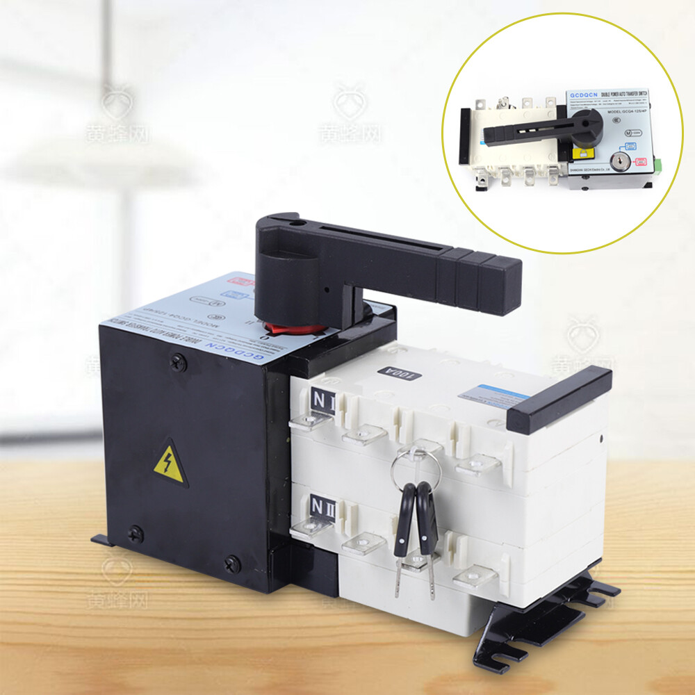 100AMP Automatic Transfer Switch Dual Power Changeover Isolation Generator USA