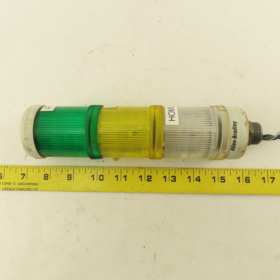 Allen Bradley 855E-GCB Light Stack 24V AC/DC Clear Yellow Green