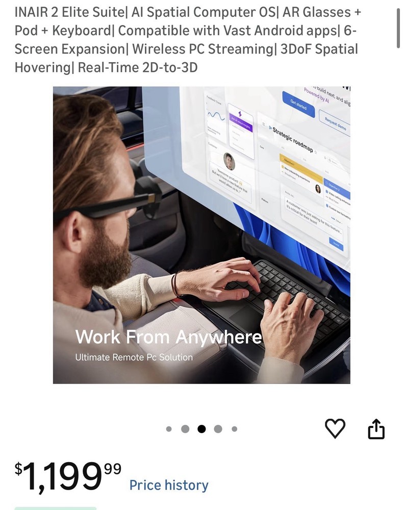 INAir 2 Elite Suite Smart Glasses Spatial Computer Bluetooth Wi-Fi