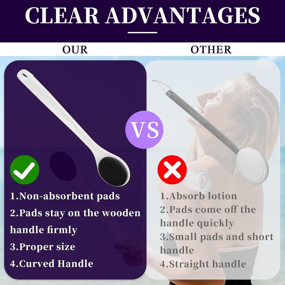 Self Tanner with Long Handle for Body, Back Applicator for Cont...