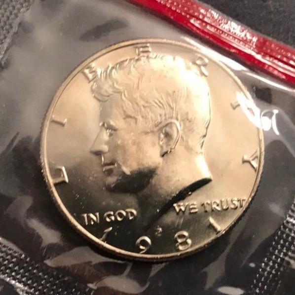 1981 P D Kennedy Half Dollar In Mint Cello