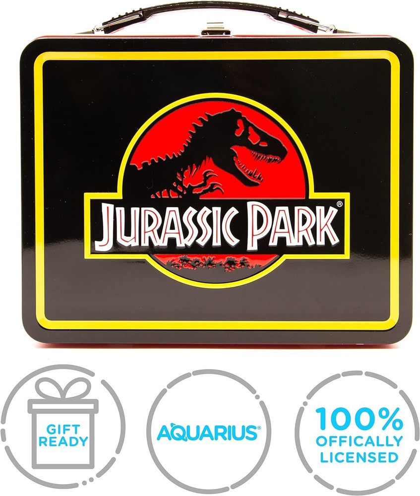 AQUARIUS Jurassic Park Fun Box - Sturdy Tin Storage with Plastic Handle...