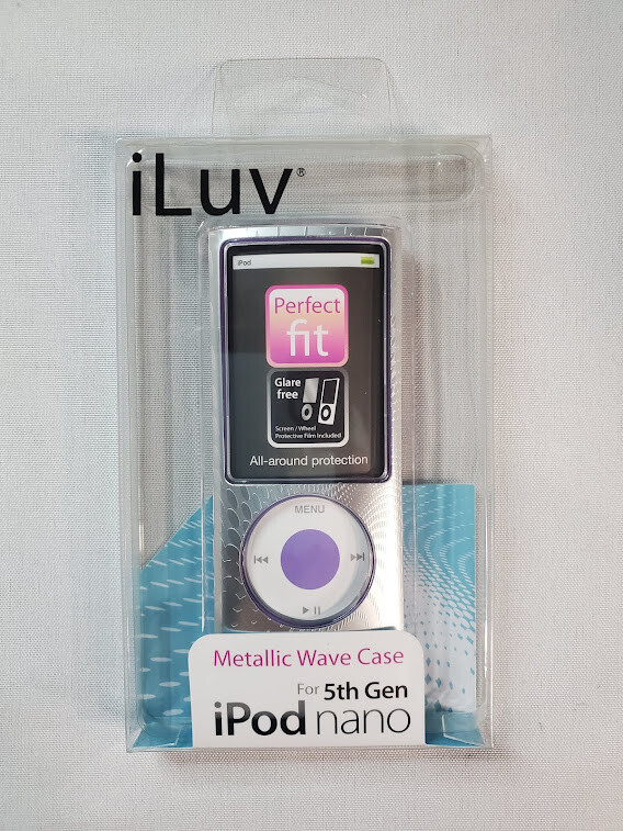 iLuv iCC308 Silver Metallic Wave Hard Case for Apple iPod 5th Generation Nano