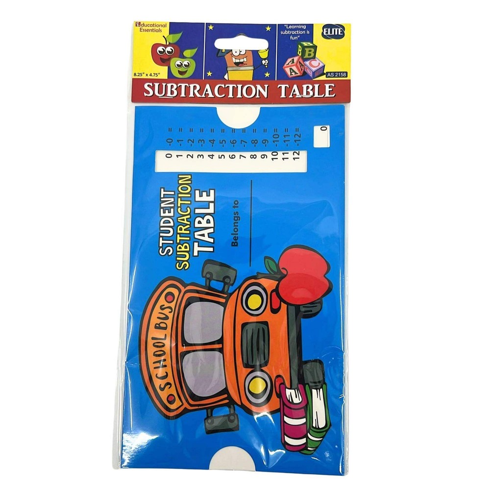 Student Subtraction Table – Educational Chart for Early Learners: 1 Pack