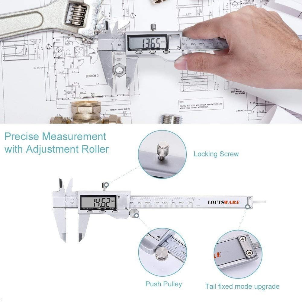 Accurate Micrometer with Large LCD Screen, Auto-Off Feature