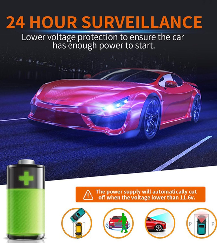 Universal Dash Cam Hardwire Kit Parking Mode Lowvoltage Protection-Converts Safe