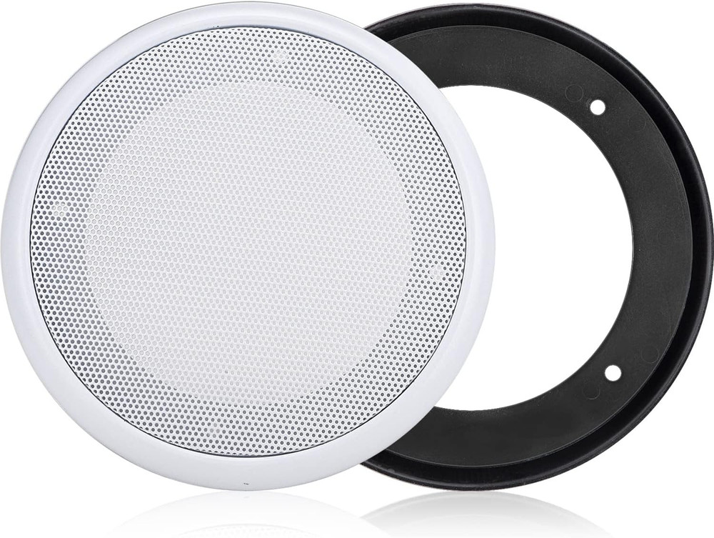 2PCS 8in White Ceiling Speaker Covers, Surface Mount Speaker Grill Mesh Round Sp