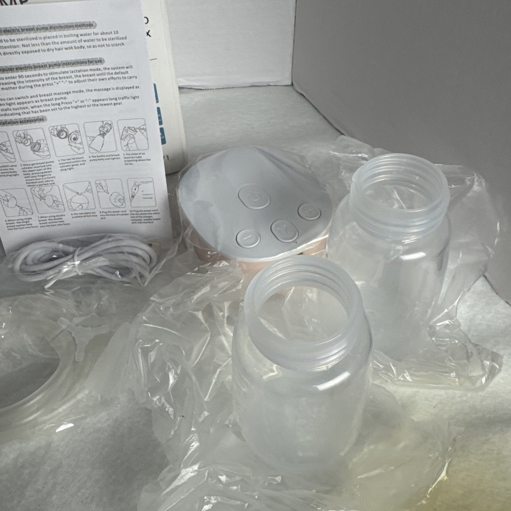 Hello Mom Microcomputer Double Electric Breast Pump Pink Open Box New