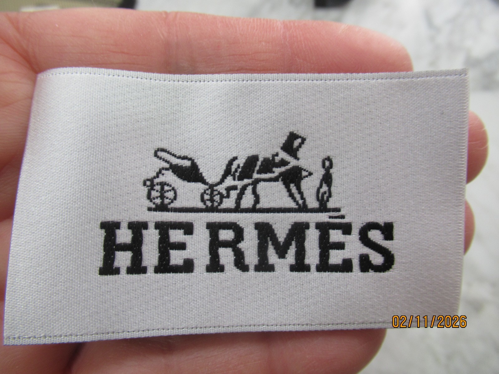 HERMES 1  Designer Tag LABEL Replacement Sewing Accessories 3'' lot 1