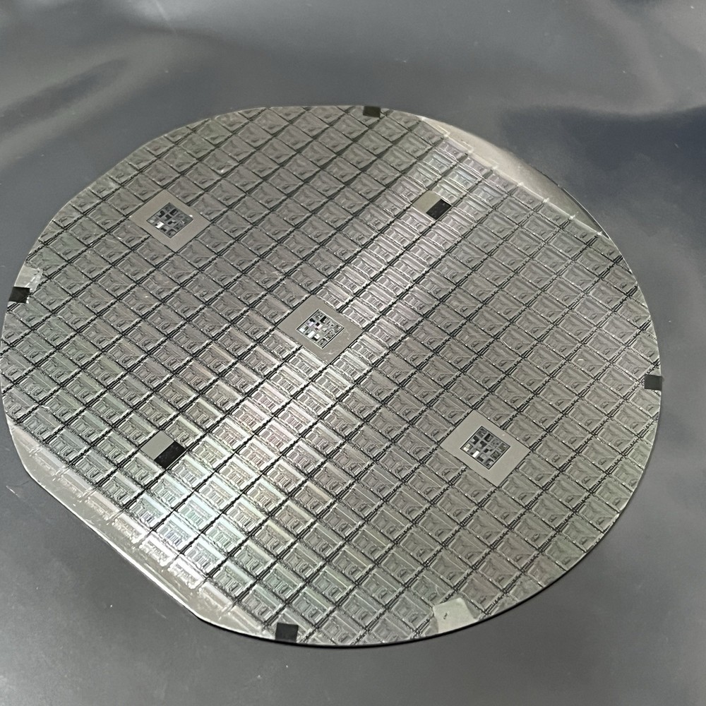 4 Inch Silicon Wafer Filled With Colorful Rectangular Die, As Pictured
