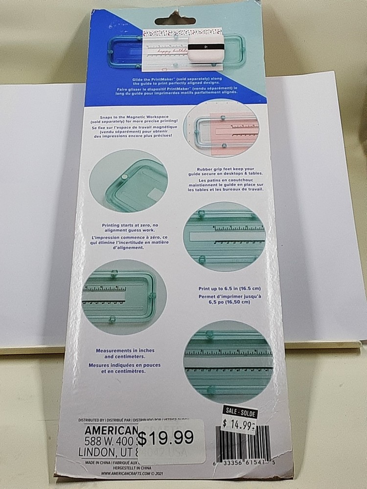 NEW We R Memory Keepers Print Maker 6 Inch Alignment Guide Plastic