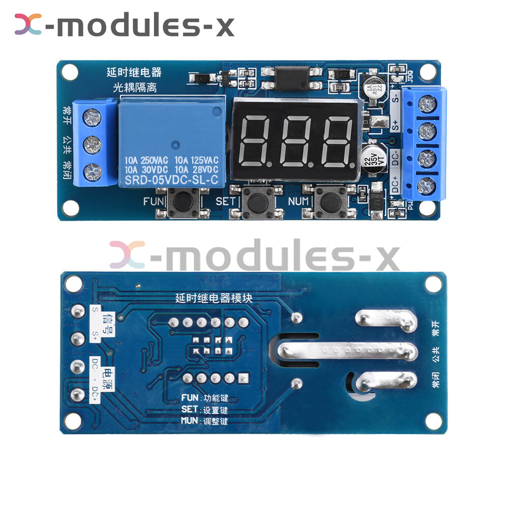 LED Time Relay Module Multi-function Digital Display Delay Start Relay Switch
