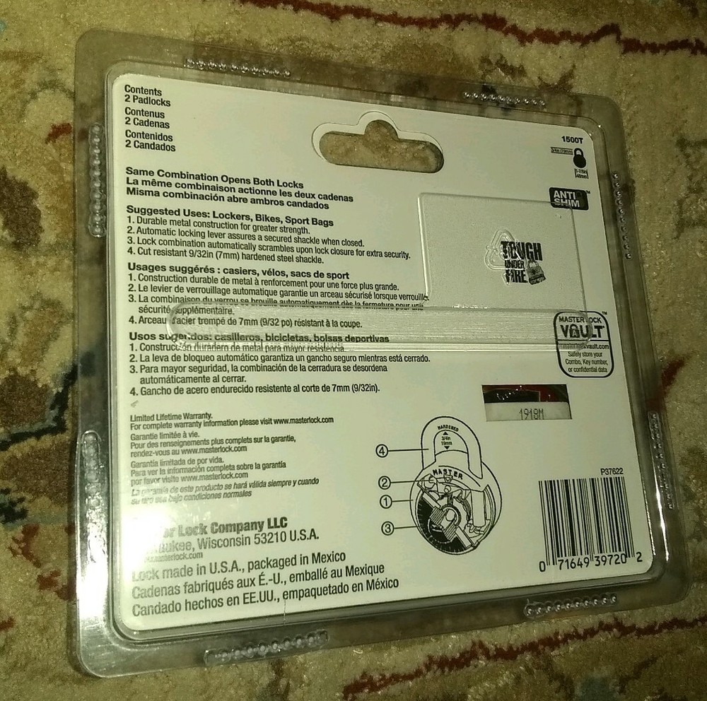 Master Lock 1500T Combination-Alike Locks, 2-Pack, Black