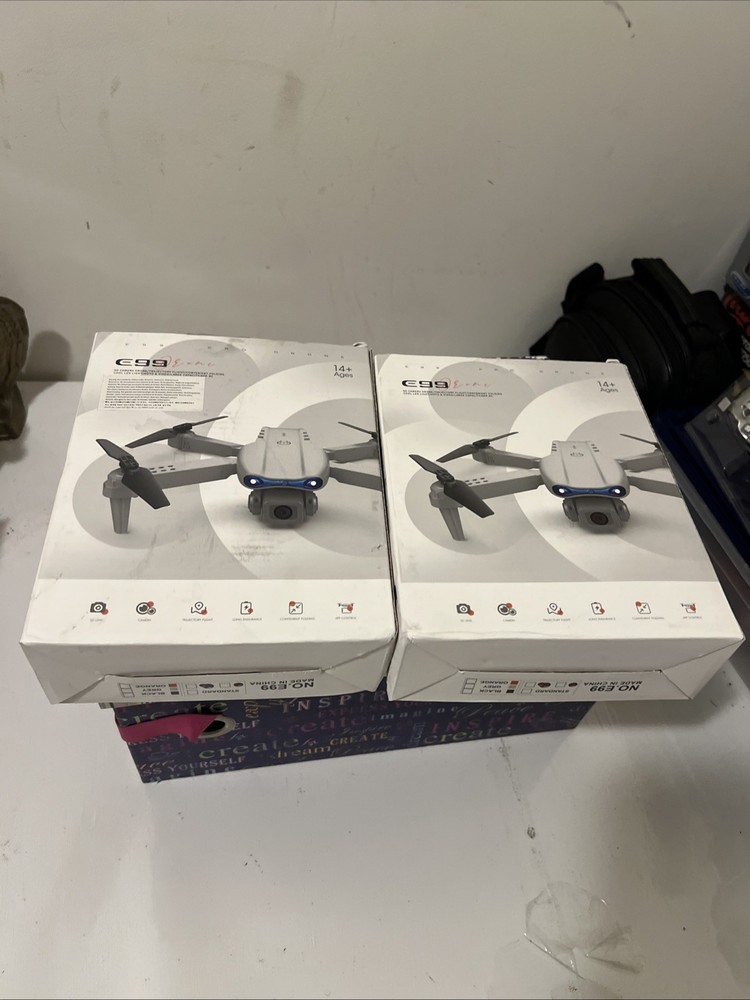 E99 Foldable Quadcopter Drone with Camera, LED Lights, Gray, 14+ Ages