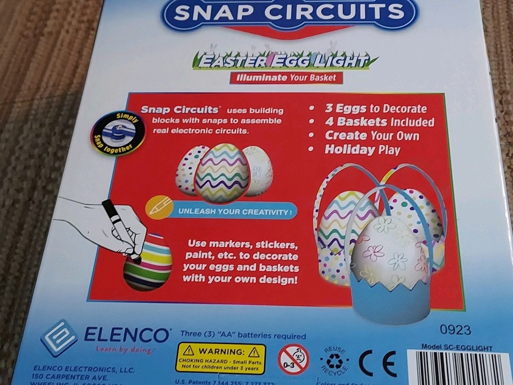 Snap Circuits Easter Egg Light Kit STEM Decorate Illuminated Basket Stuffers