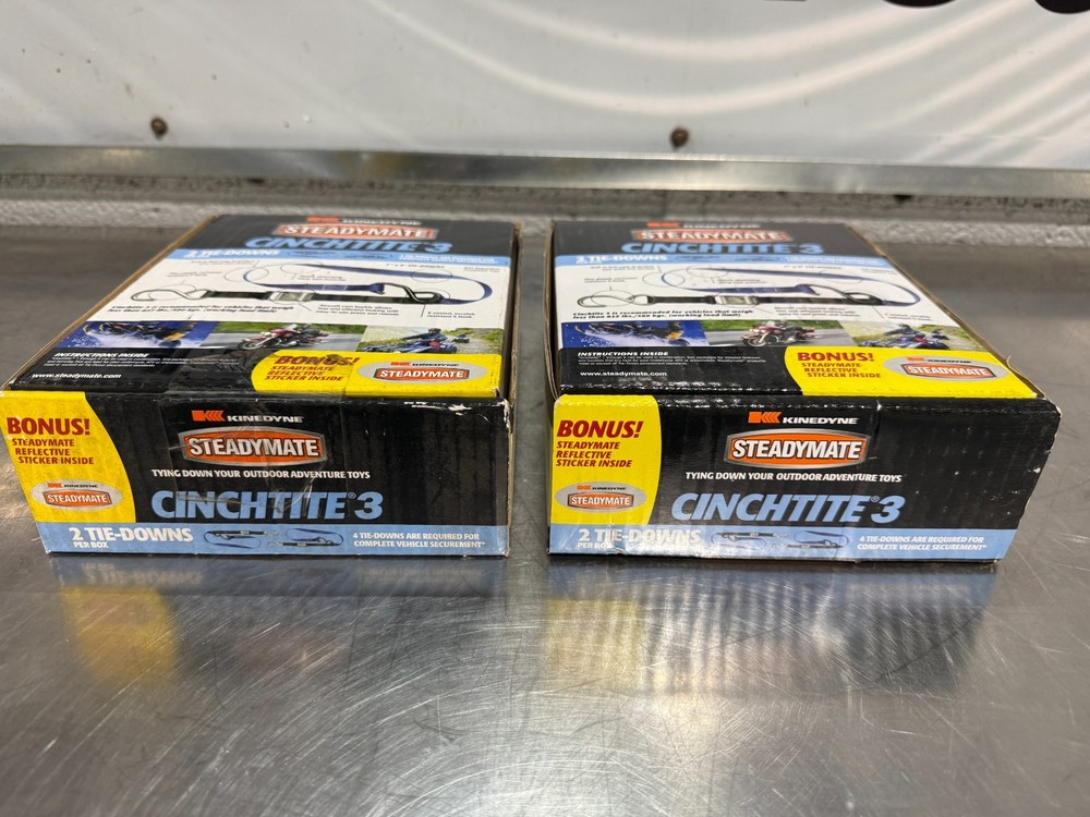 2 BOXES Steadymate Cinchtite 3 835 LBS 2 PACK Tie-Down Straps - 15466