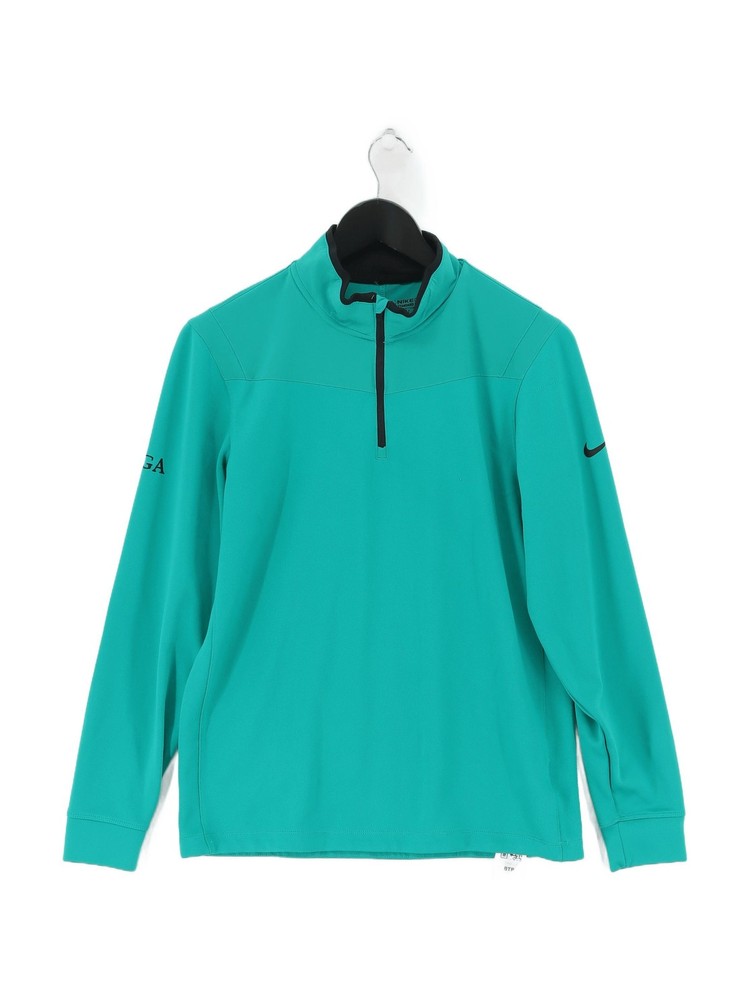 Nike Men's Loungewear S Green 100% Polyester High Neck Basic
