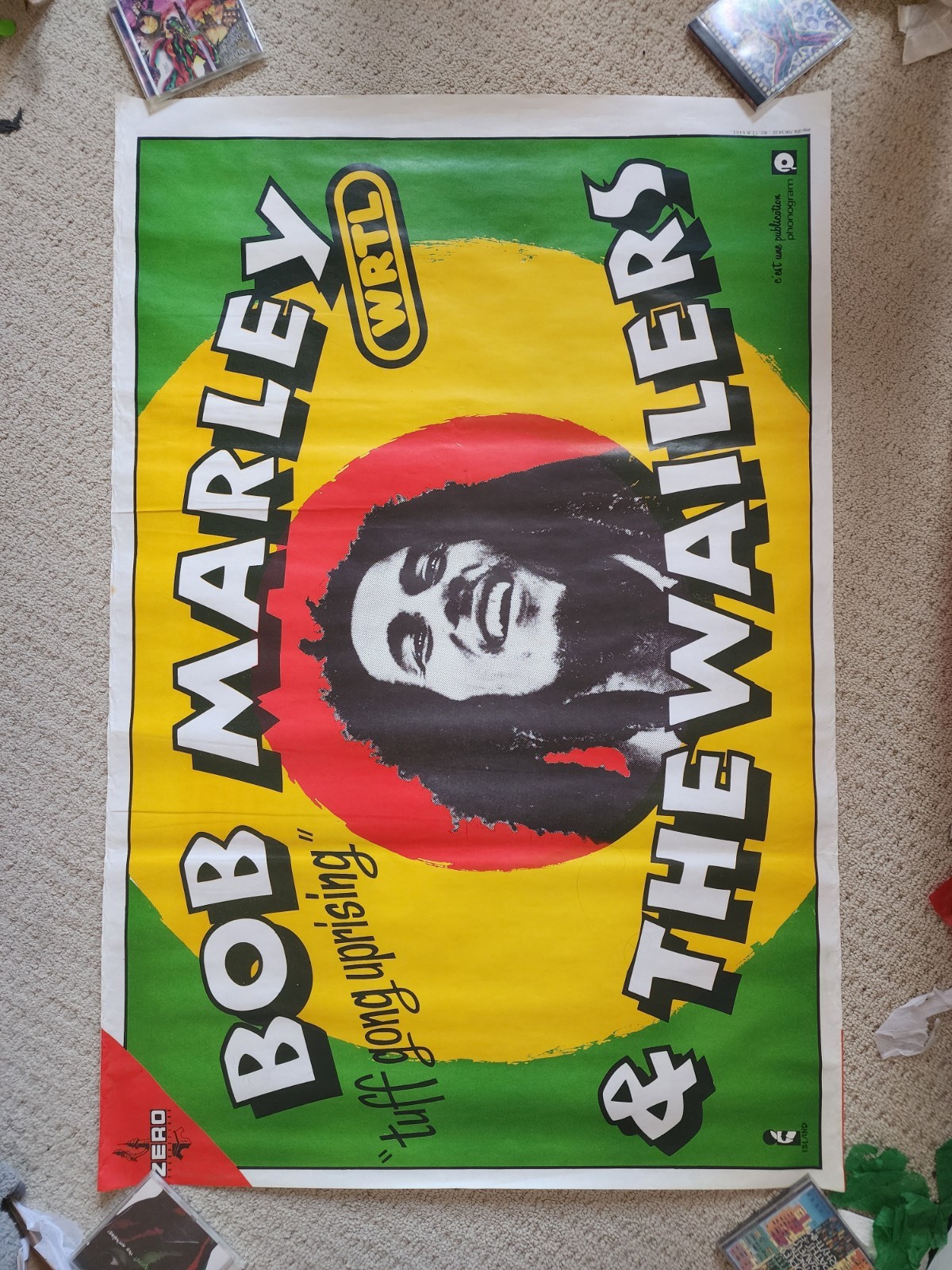 Rare Bob Marley & The Wailers FR 1980 Uprising Tour promo poster Island Reggae