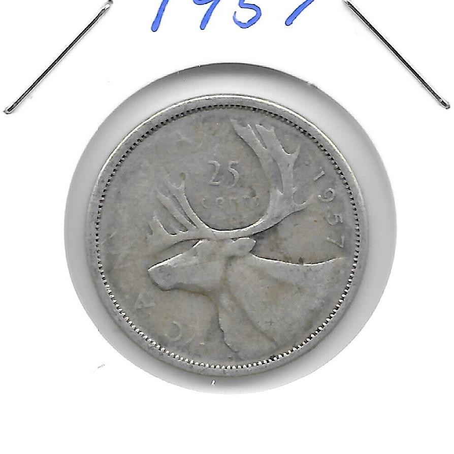 1957 CANADIAN 25 CENT QUARTER NICE (SILVER)