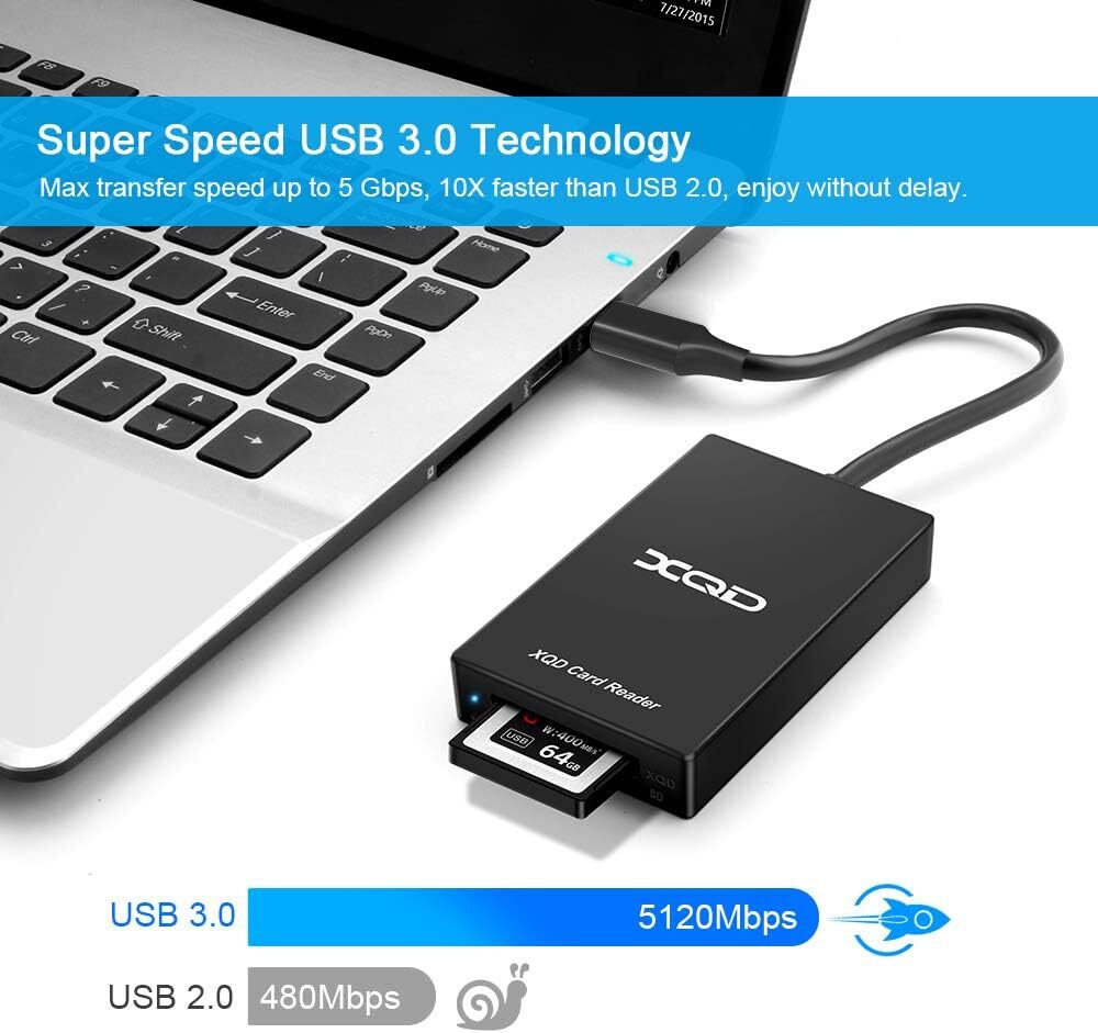Sony XQD Reader USB 3.0 XQD SD Card 2 in 1 Memory Card Reader 5Gpbs Super Speed