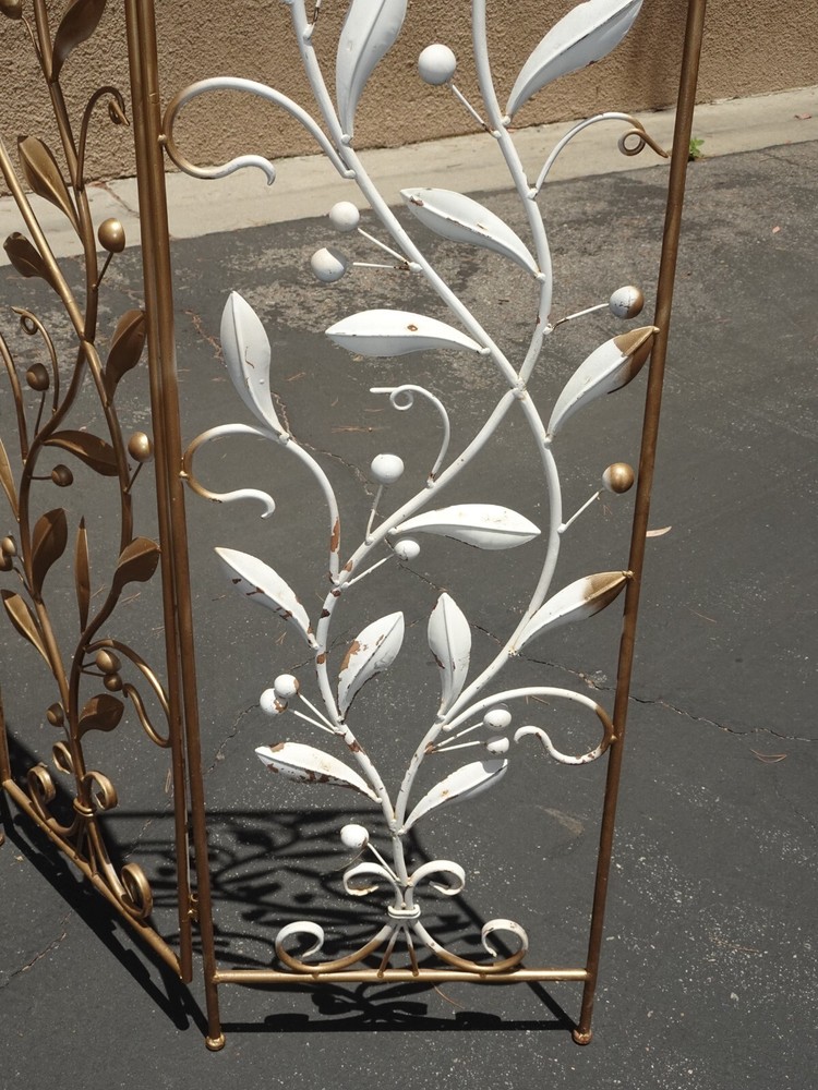 Vintage 68" Tall Floral Three Panel Folding Screen