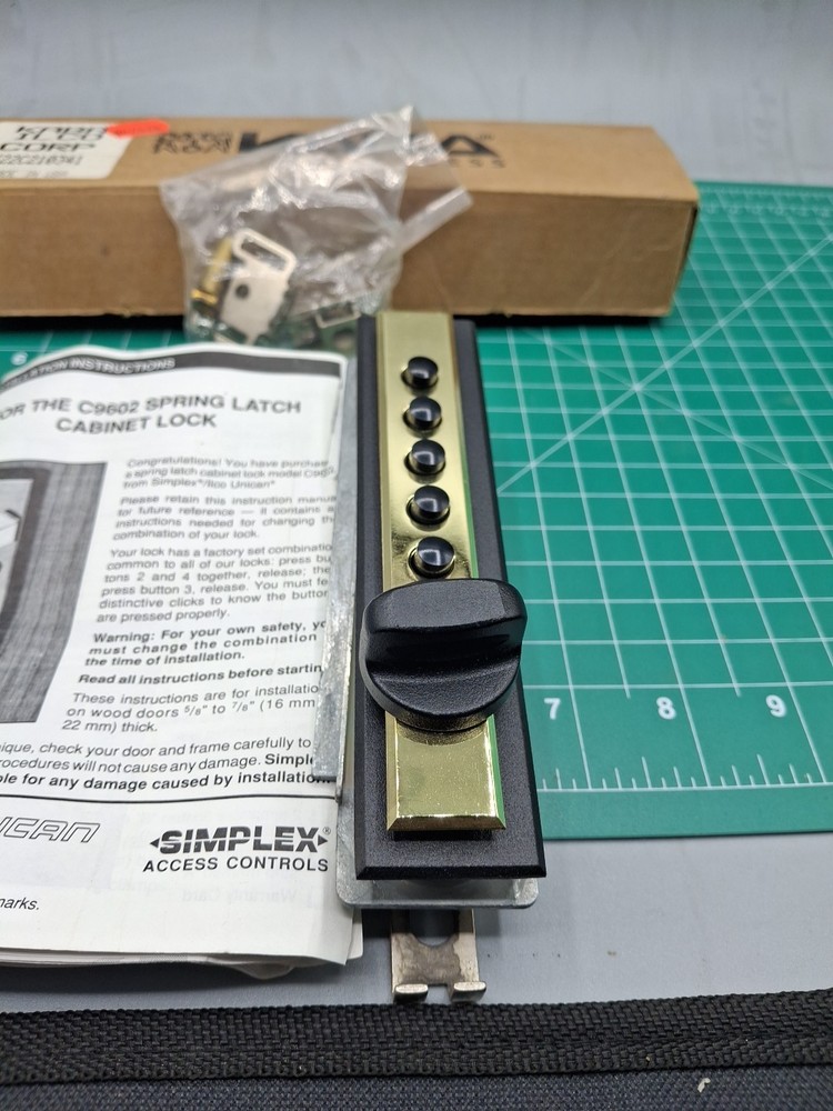 Simplex Kaba C9602 Cabinet Lock Satin Chrome Keypad Combination Lock