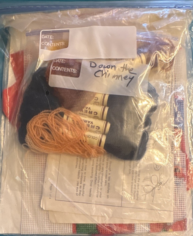 Bucilla Down The Chimney Stocking Needlepoint Kit Christmas Canvas Thread Needle