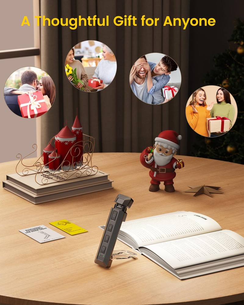 Extendable Book Light Reading Lamp Clip On USB Rechargeable 5 Brightness